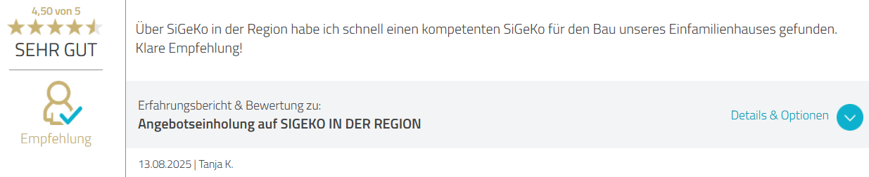 Erfahrung SIGEKO IN DER REGION