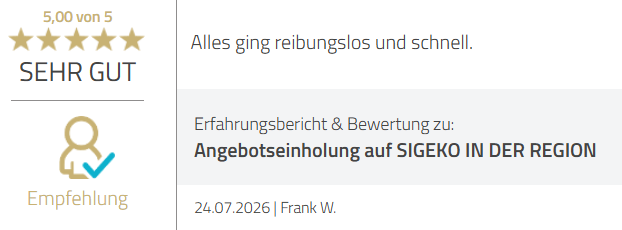 Bewertung SiGeKo Angebot SIGEKO IN DER REGION