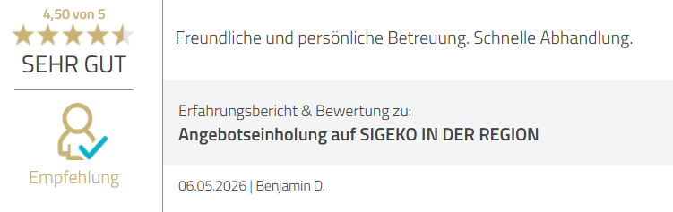 Erfahrung SIGEKO IN DER REGION