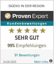 Proven Expert Bewertungen 99% Empfehlung